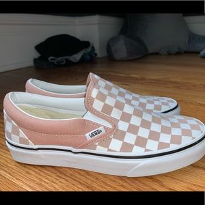 Rose Pink Checkerboard Vans - WOMENS SIZE 7